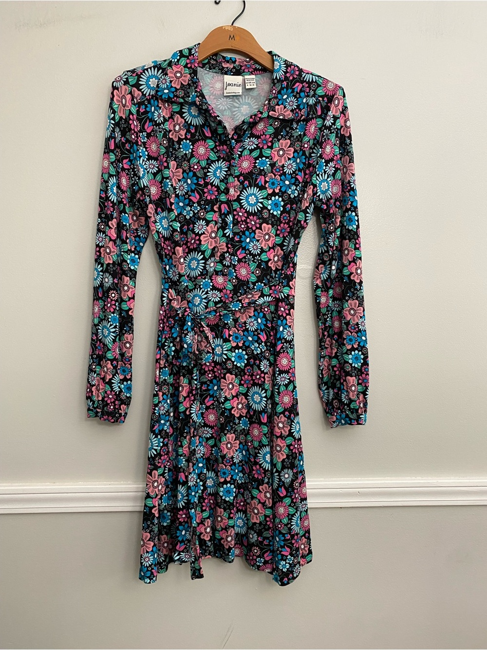Joanie Black Floral Midi Dress - 6